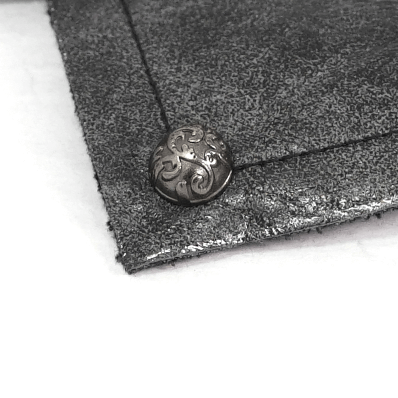 Men's Gothic Black Elastic Bandage Gloves with Rivets / Fashion Open Gloves with Skull Zipper