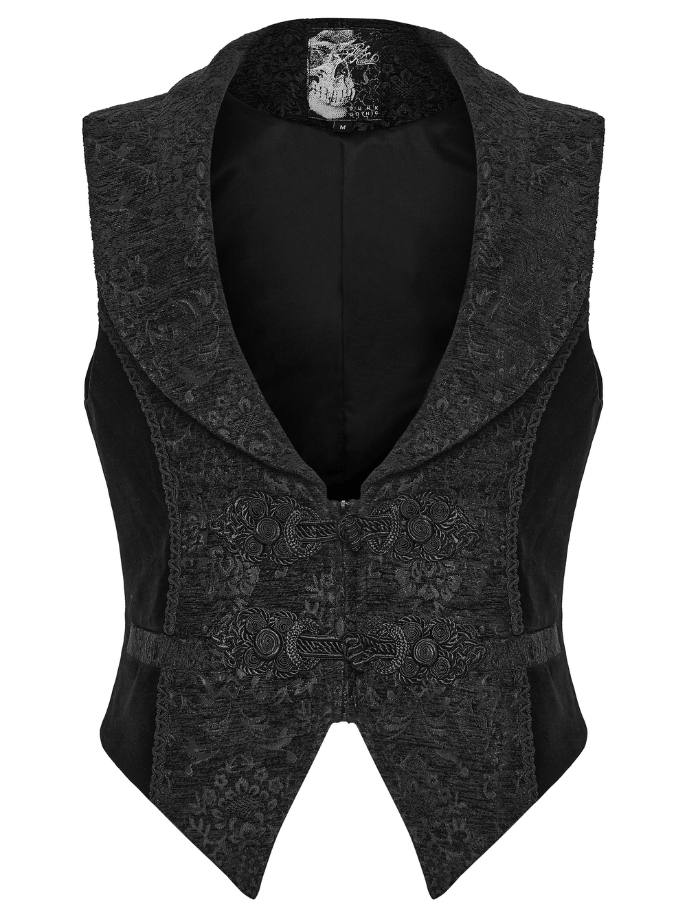 Men's Gothic Brocade Waistcoat with Vintage Buckle