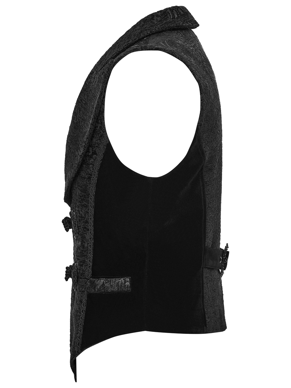 Men's Gothic Brocade Waistcoat with Vintage Buckle