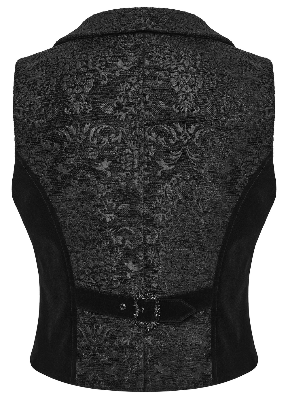 Men's Gothic Brocade Waistcoat with Vintage Buckle