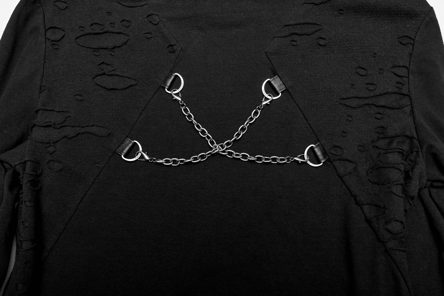 Men's Gothic Broken Hole Chain Top - Punk Streetwear