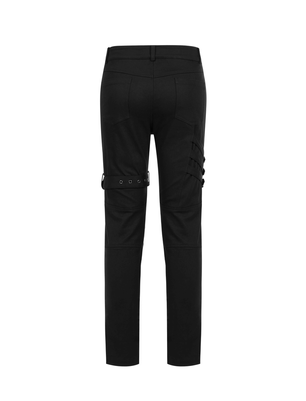 Men's Gothic Cargo Pants with Buckles and Lace-up Detail