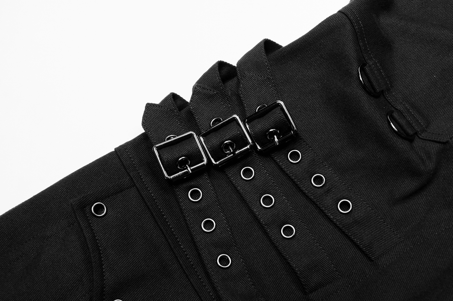 Men's Gothic Cargo Pants with Buckles and Lace-up Detail