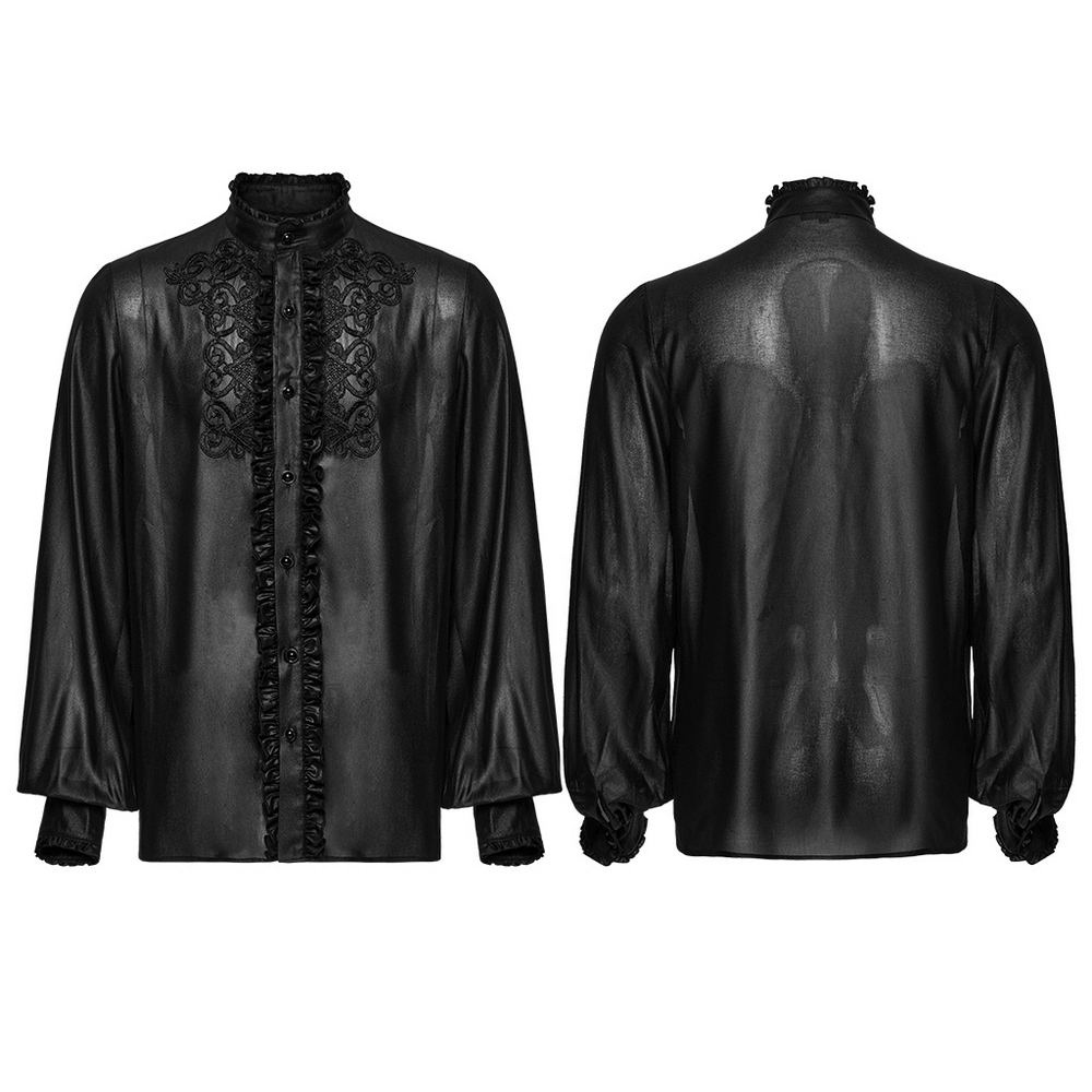 Men's Gothic Chiffon Shirt with Ruffles and Lace