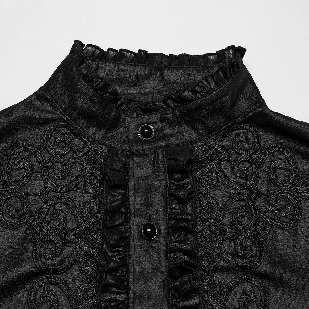 Men's Gothic Chiffon Shirt with Ruffles and Lace