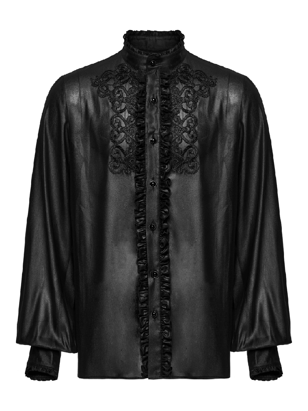 Men's Gothic Chiffon Shirt with Ruffles and Lace