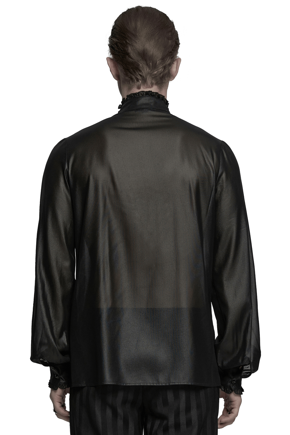 Men's Gothic Chiffon Shirt with Ruffles and Lace