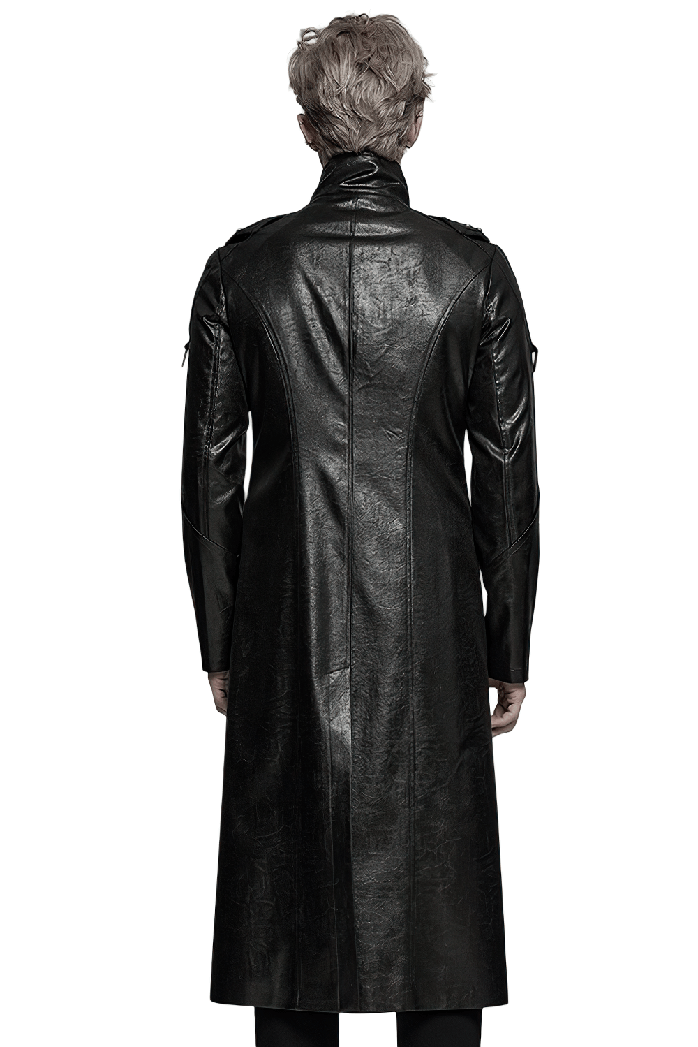 Men's Gothic Faux Leather Cyberpunk Trench Coat
