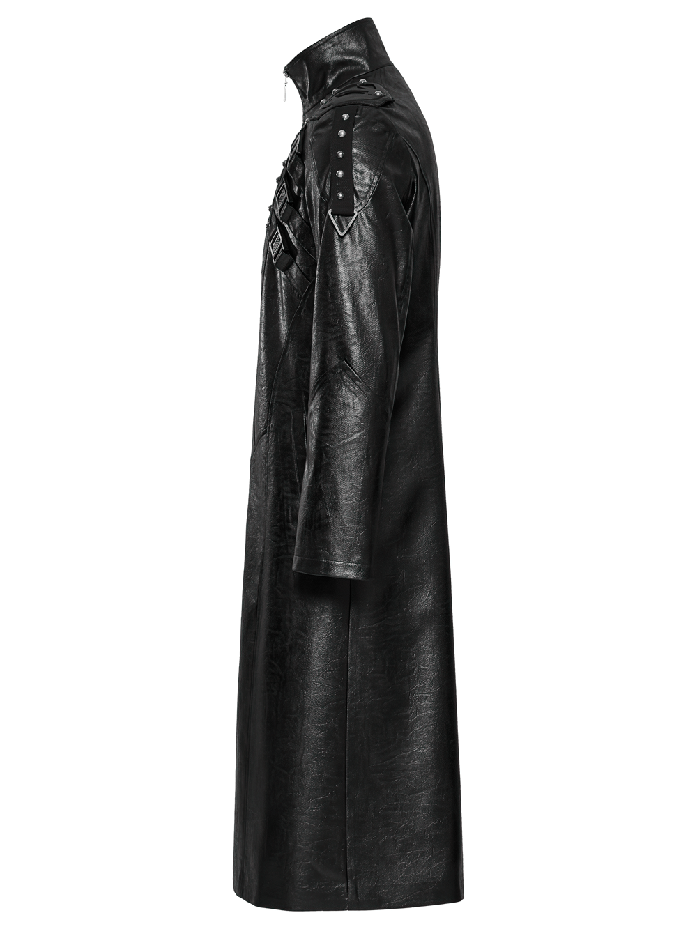 Men's Gothic Faux Leather Cyberpunk Trench Coat