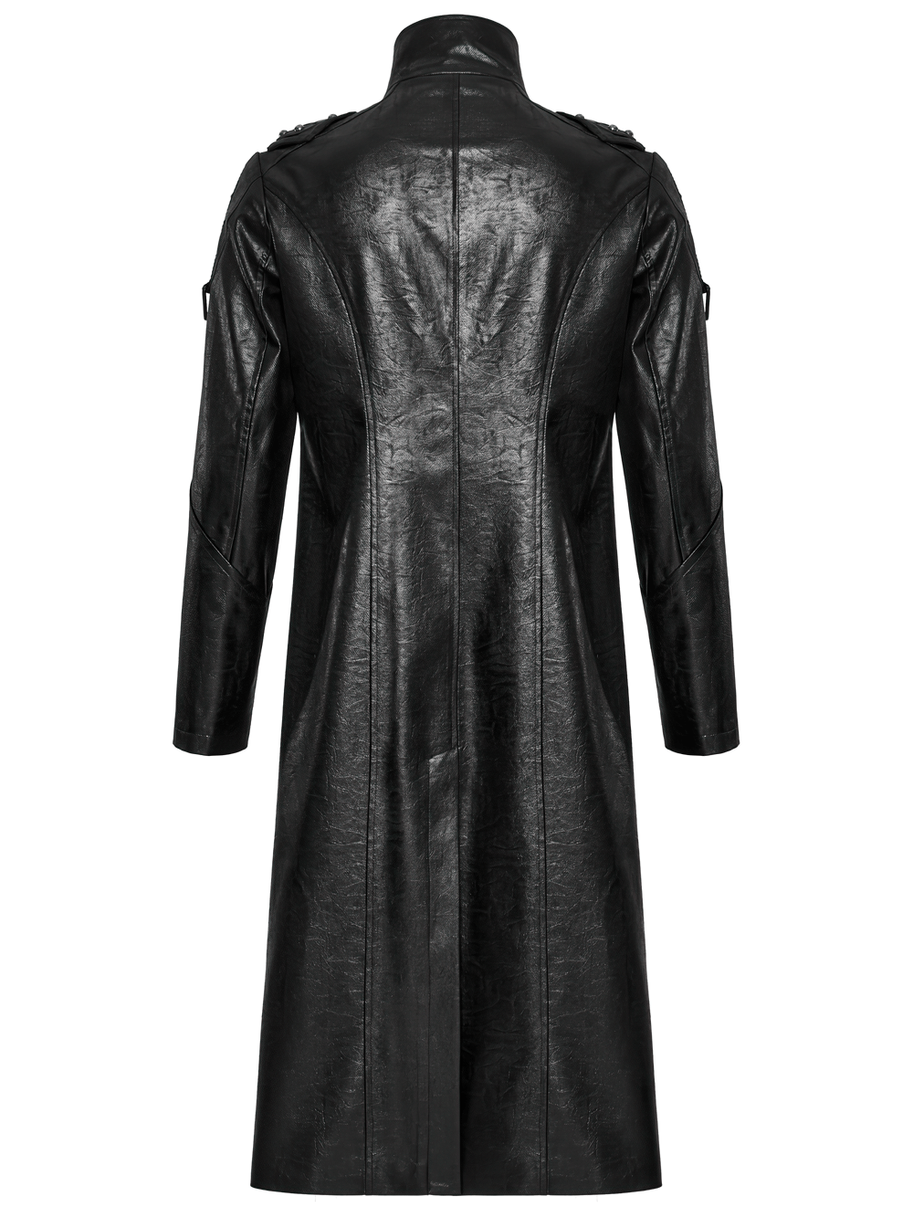 Men's Gothic Faux Leather Cyberpunk Trench Coat
