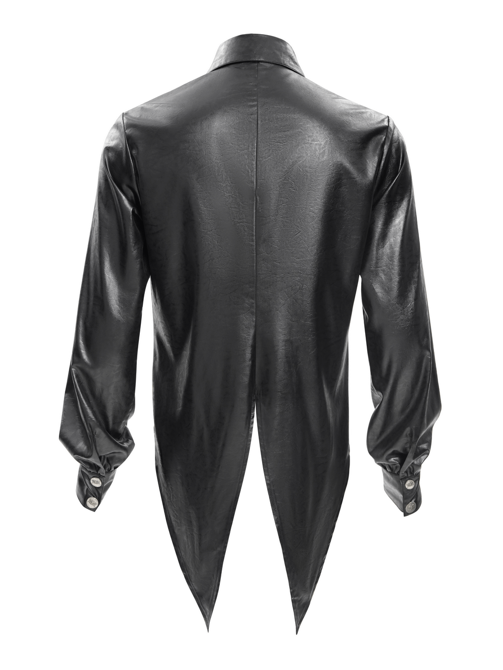 Men's Gothic Faux Leather Shirt with Chain Detail