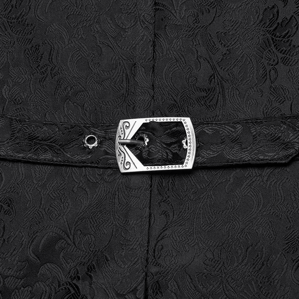 Men's Gothic Jacquard and Pleated Fabric Waistcoat