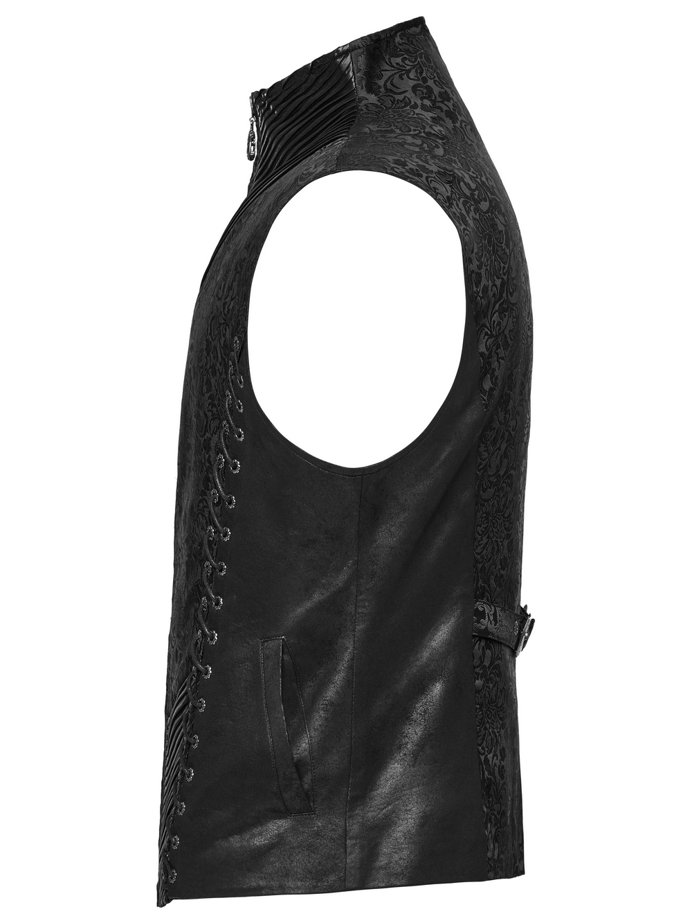 Men's Gothic Jacquard and Pleated Fabric Waistcoat