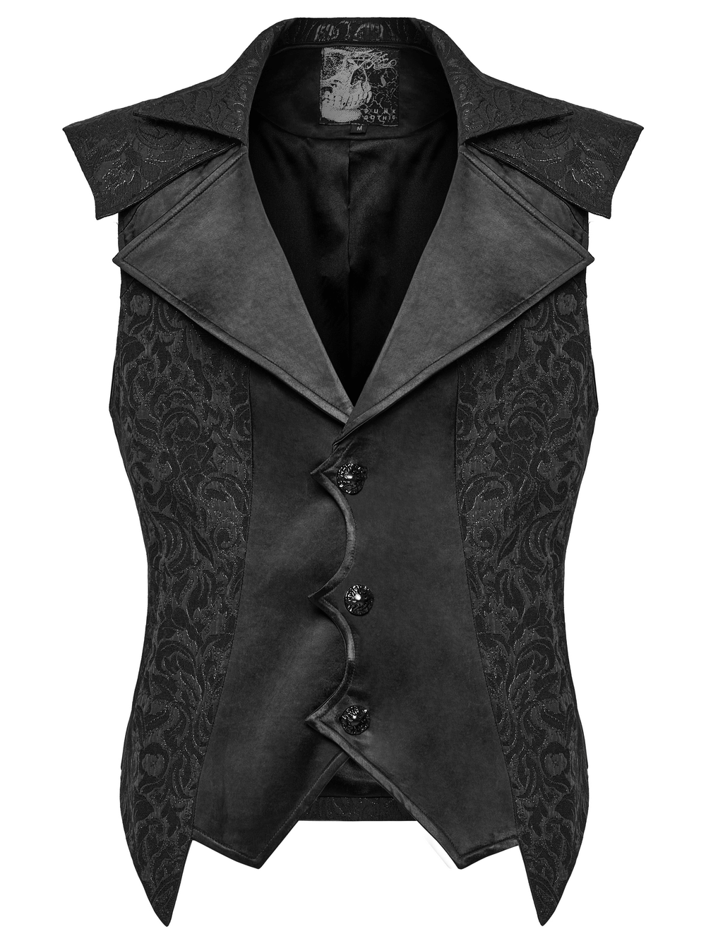 Men's Gothic Jacquard Waistcoat with Statement Collar