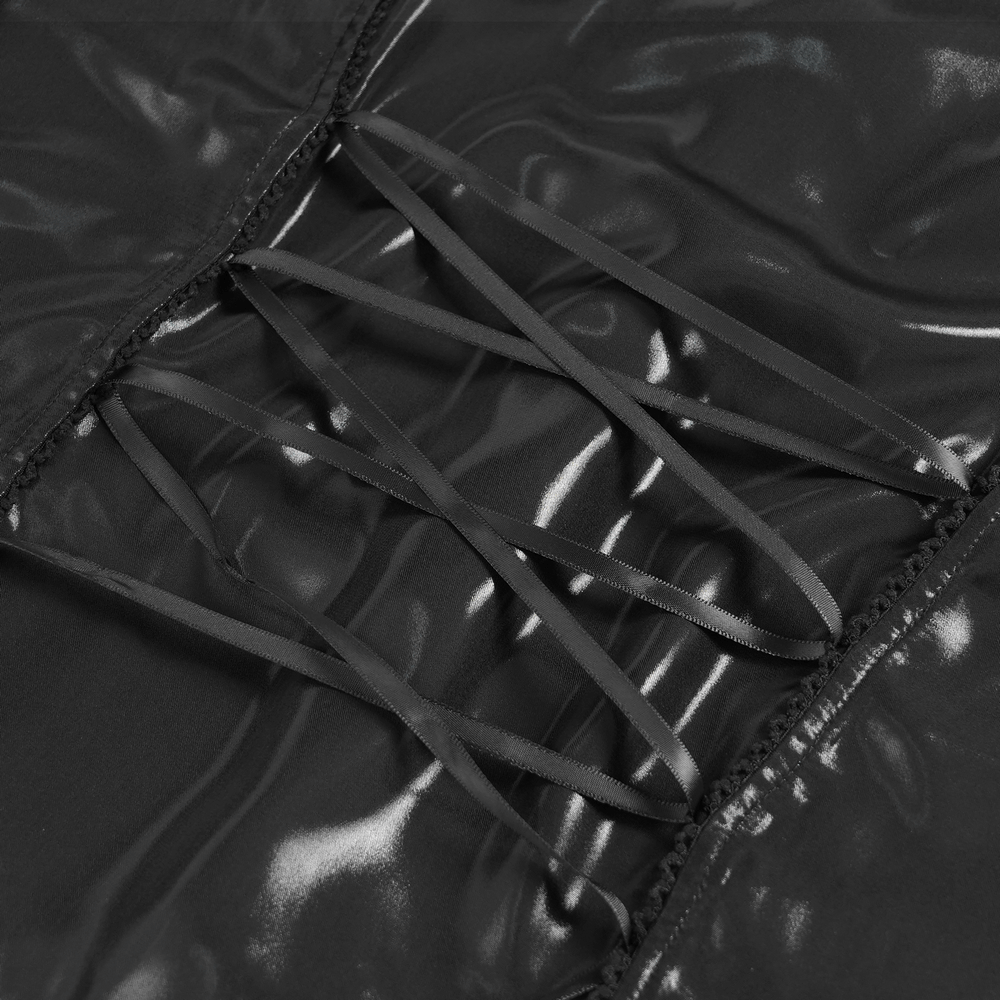 Men's Gothic Lace Ruffled Shirt with Lace-Up Back