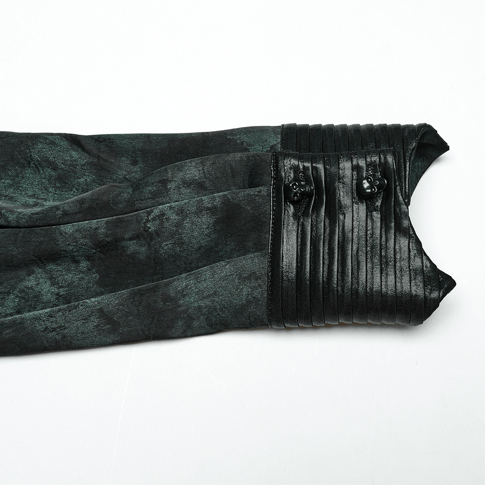 Men's Gothic Pleated Texture Long Sleeved Shirt