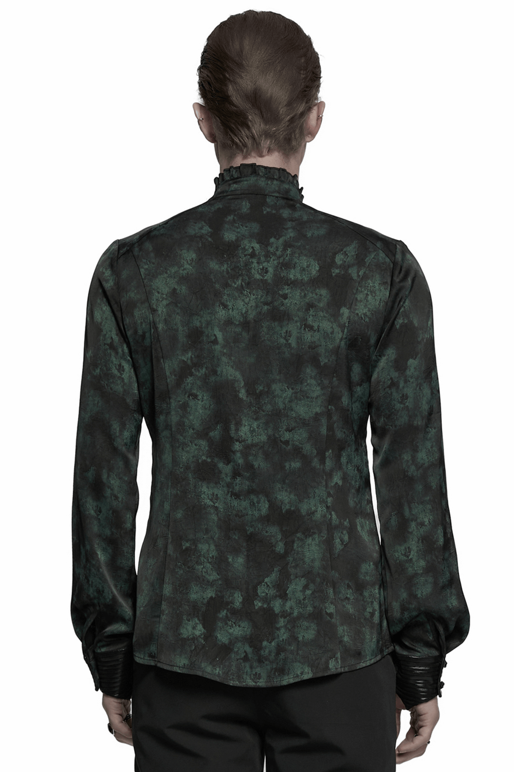Men's Gothic Pleated Texture Long Sleeved Shirt