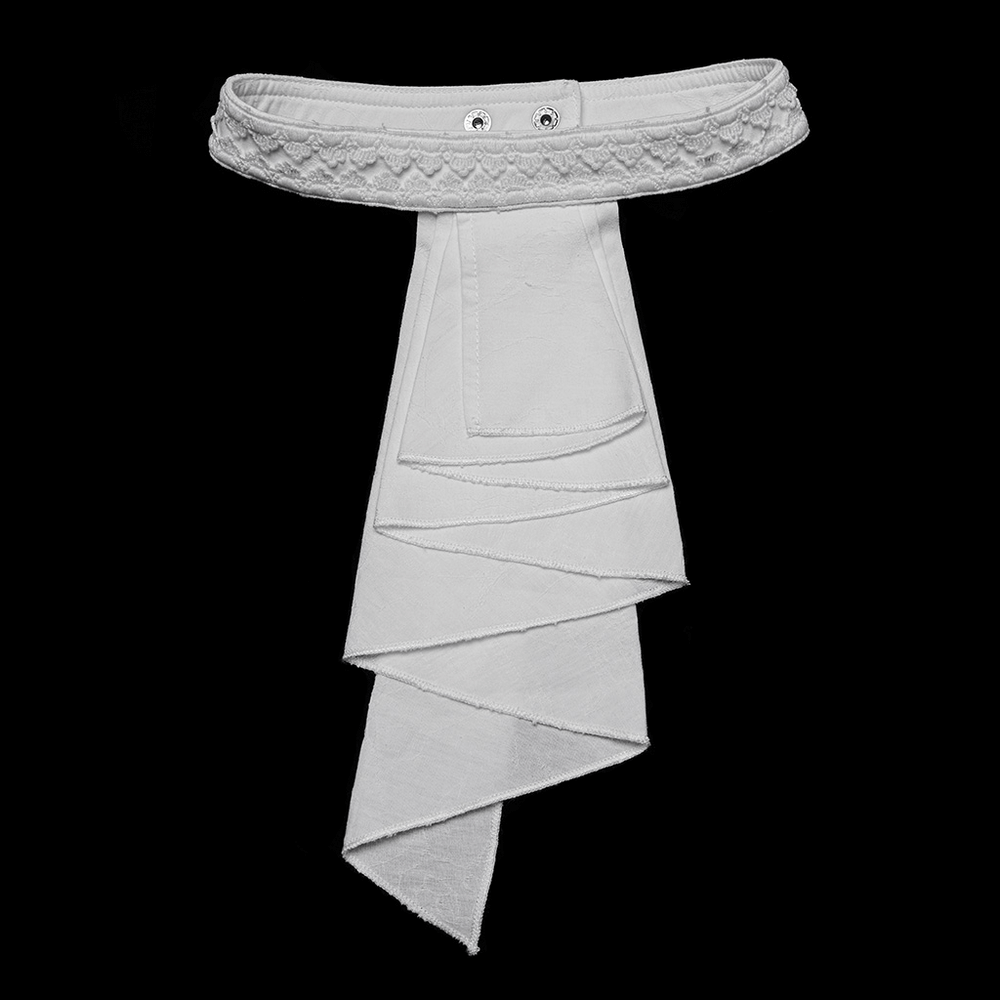 Men's Gothic Ruffled Cotton Shirt with Detachable Collar