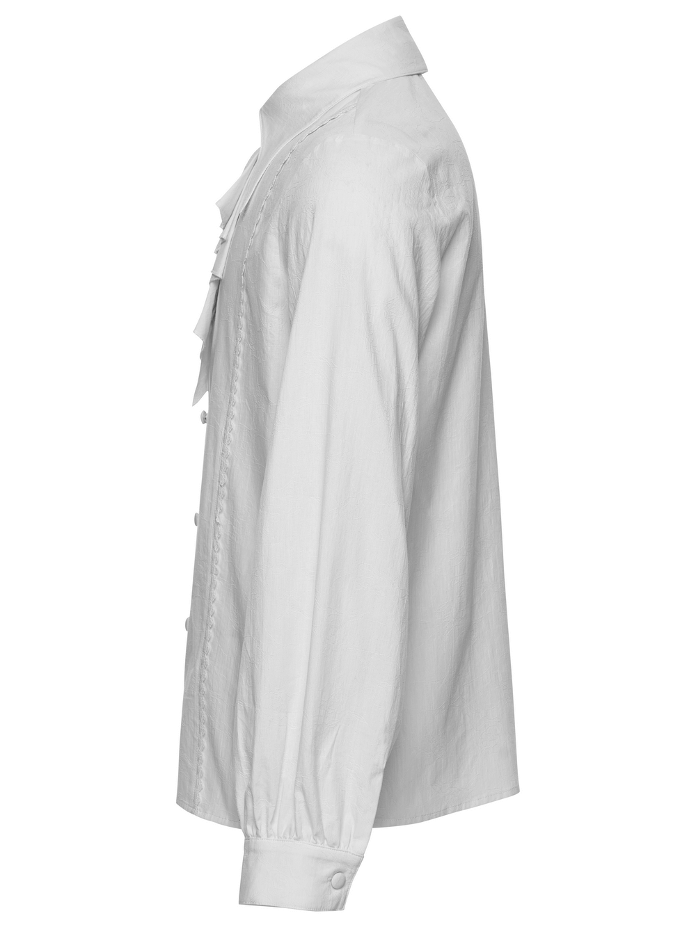 Men's Gothic Ruffled Cotton Shirt with Detachable Collar