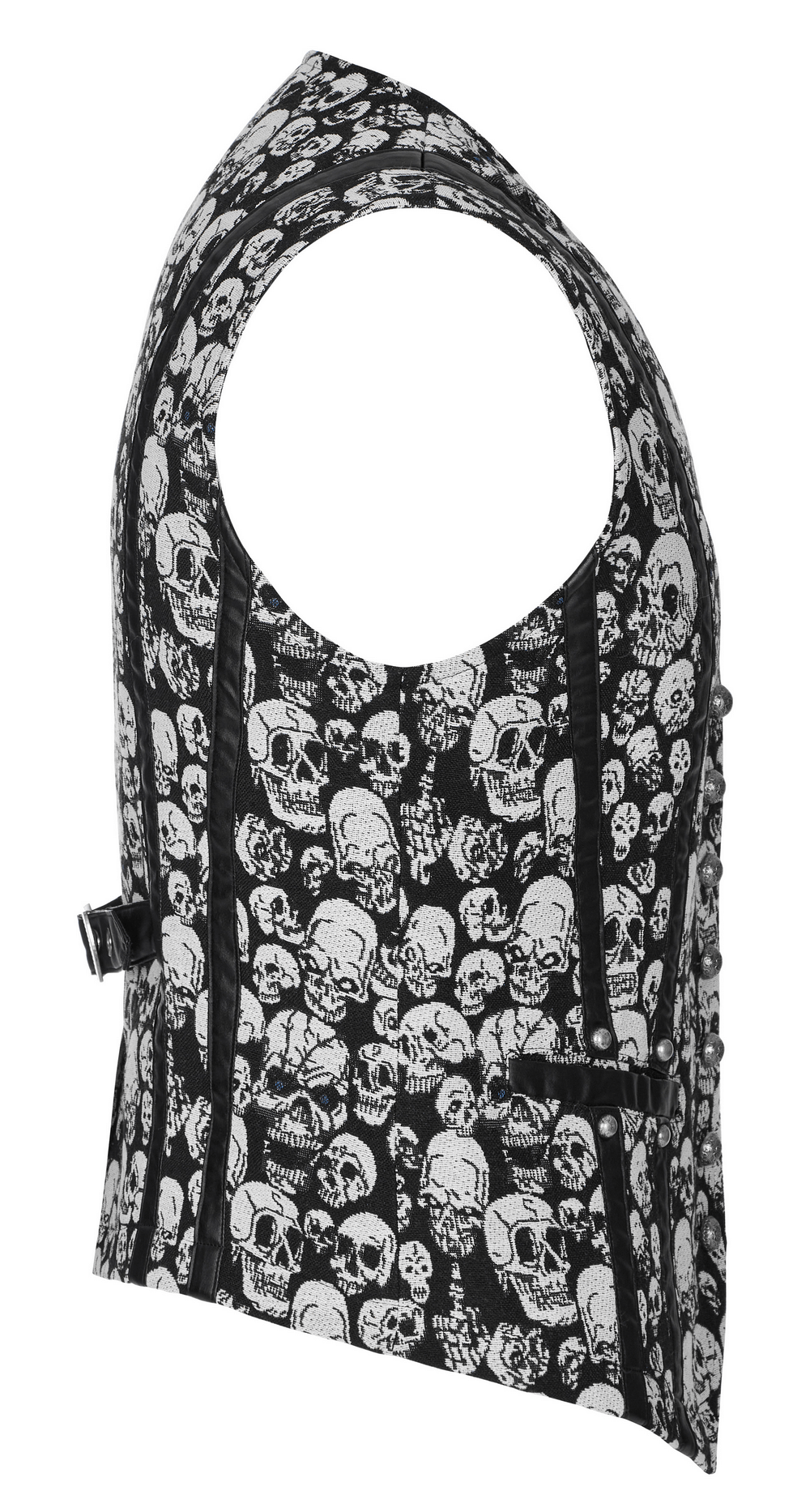 Men's Gothic Skull Jacquard Fitted Vest