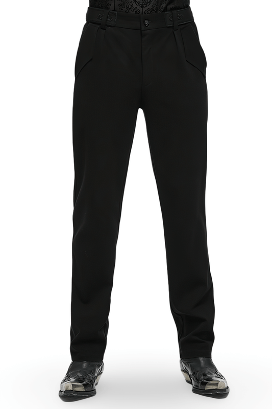 Men's Gothic Straight-Leg Trousers with Retro Buckles
