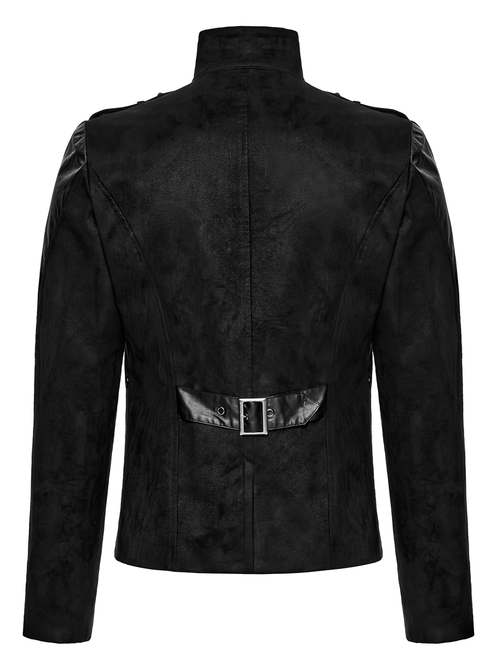 Men's Gothic Suede and Twill Cyberpunk Eyelet Jacket