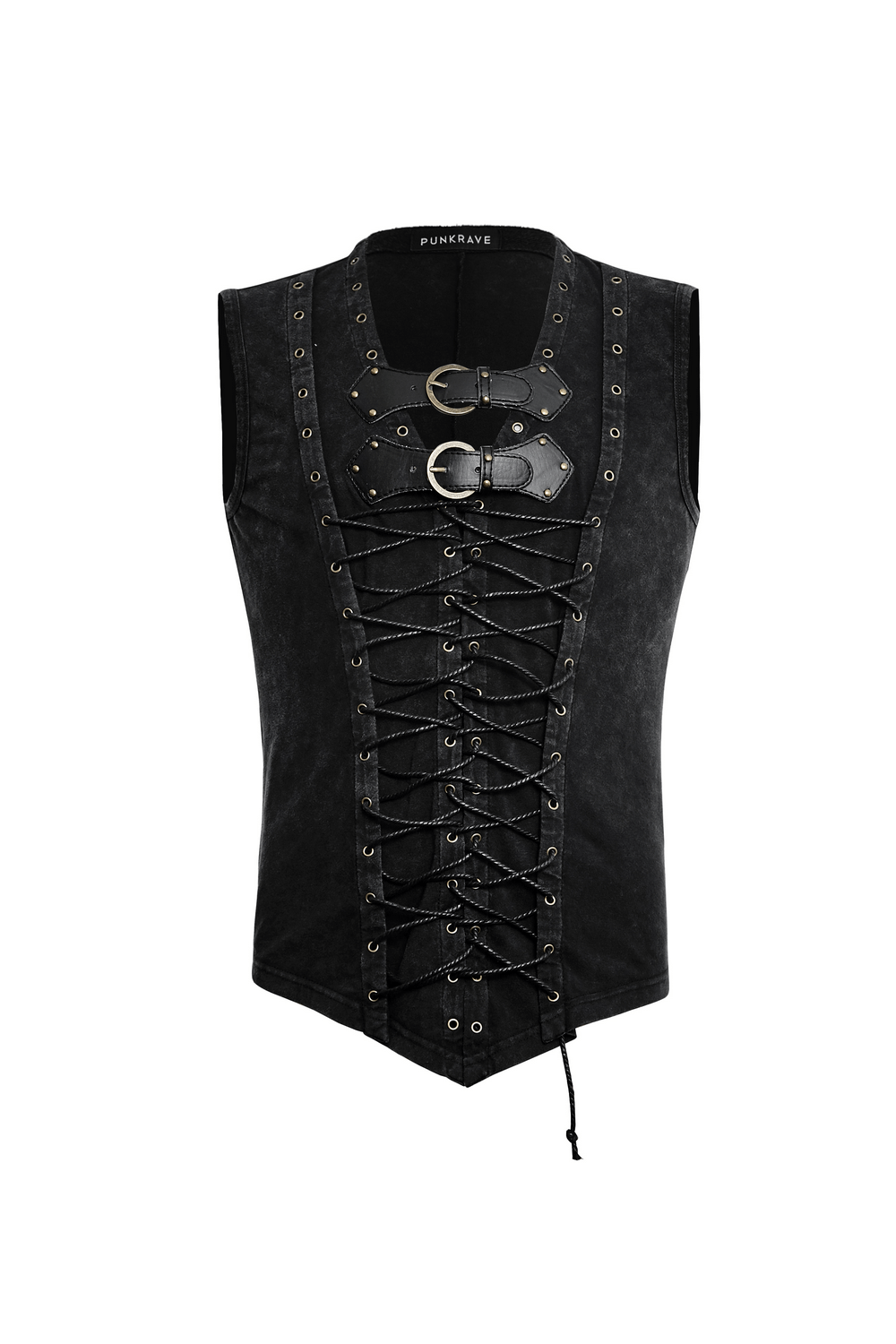 Men's Gothic Vest with Front Strap Detail And Buckles