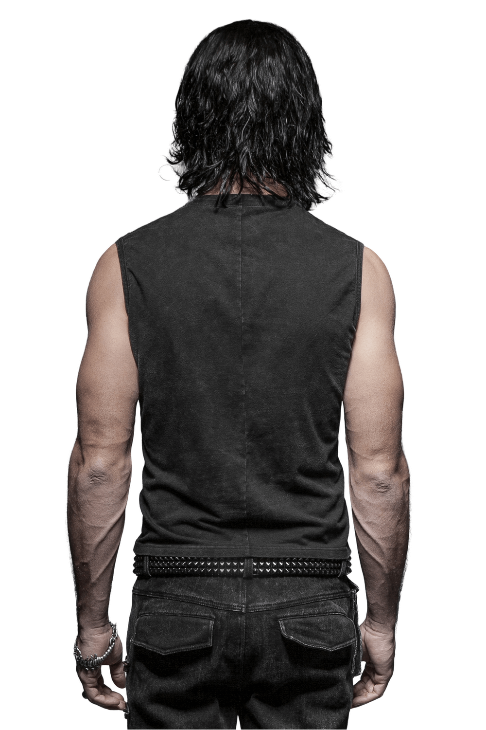 Men's Gothic Vest with Front Strap Detail And Buckles