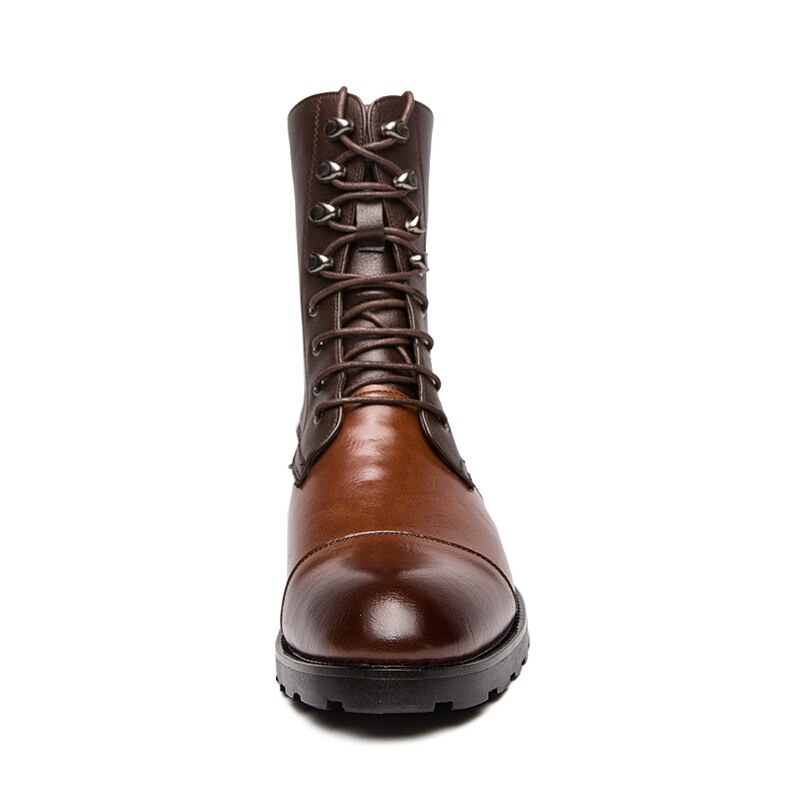 Men's High Top Boots Lace-up / Vintage Leather Footwear British Style / Casual Comfy Male Shoe
