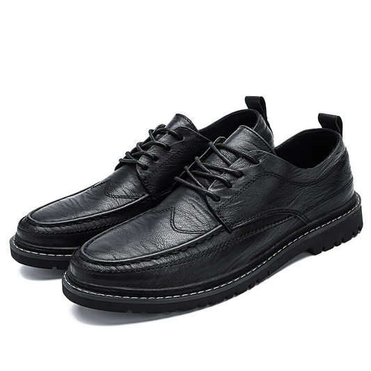 Men's Leather Dress Shoes Lace-up / Fashion Non-Slip Flats Shoes in British Style