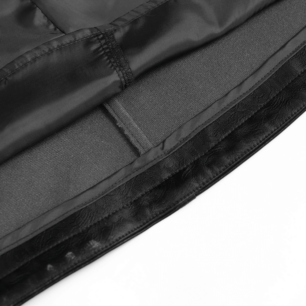 Men's Long Coat with Spikes and Metal Buckle Detail