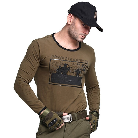 Men's Long Sleeve Army Combat Military Sweatshirts / Casual Cotton Tactical Top