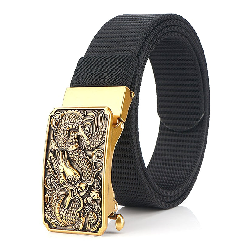 Men's Military Belts With Nylon Body And Zinc Alloy Dragon Buckles / Classic Tactical Soldier Belts