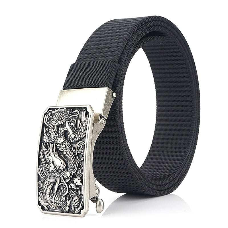 Men's Military Belts With Nylon Body And Zinc Alloy Dragon Buckles / Classic Tactical Soldier Belts