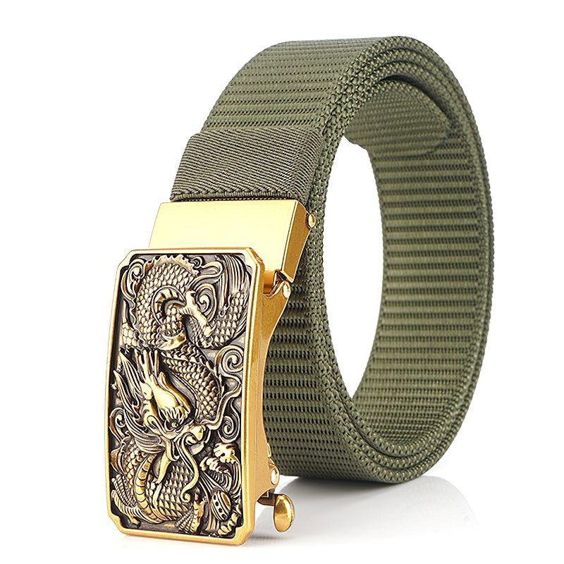 Men's Military Belts With Nylon Body And Zinc Alloy Dragon Buckles / Classic Tactical Soldier Belts