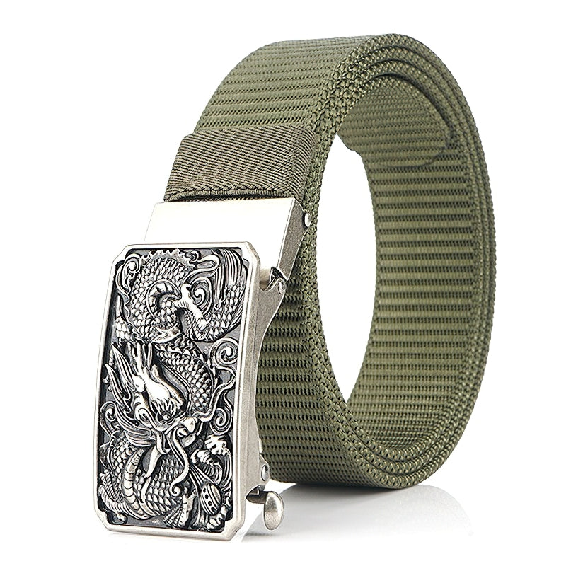 Men's Military Belts With Nylon Body And Zinc Alloy Dragon Buckles / Classic Tactical Soldier Belts