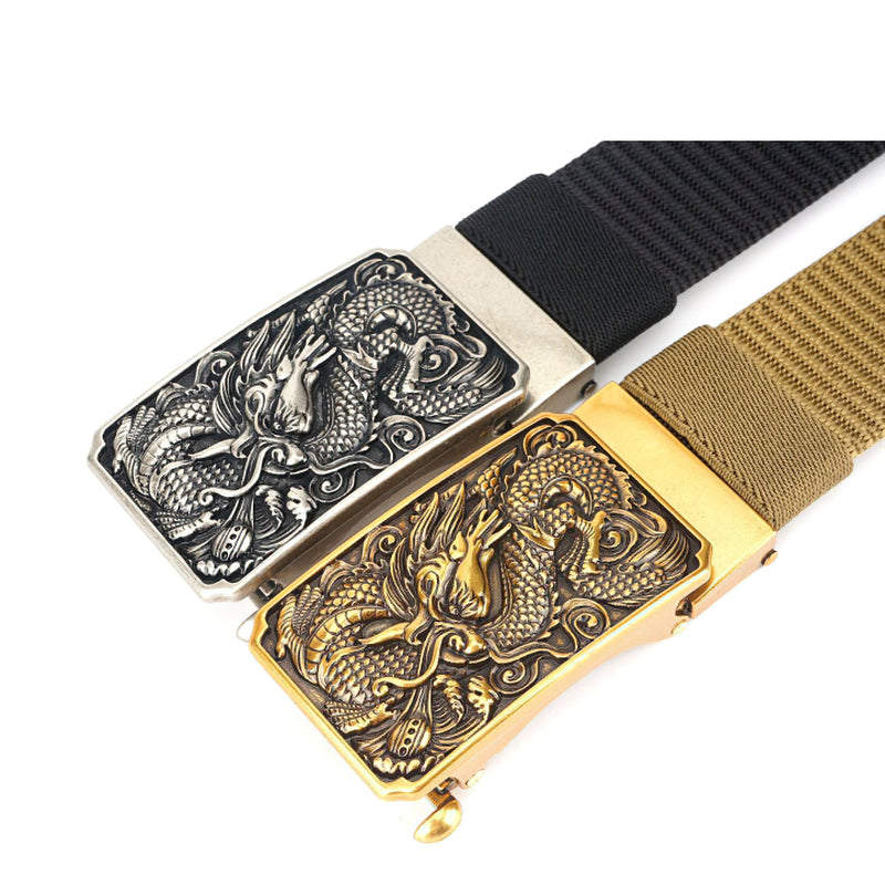 Men's Military Belts With Nylon Body And Zinc Alloy Dragon Buckles / Classic Tactical Soldier Belts