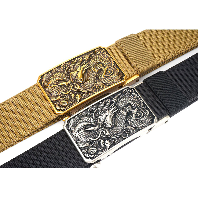 Men's Military Belts With Nylon Body And Zinc Alloy Dragon Buckles / Classic Tactical Soldier Belts