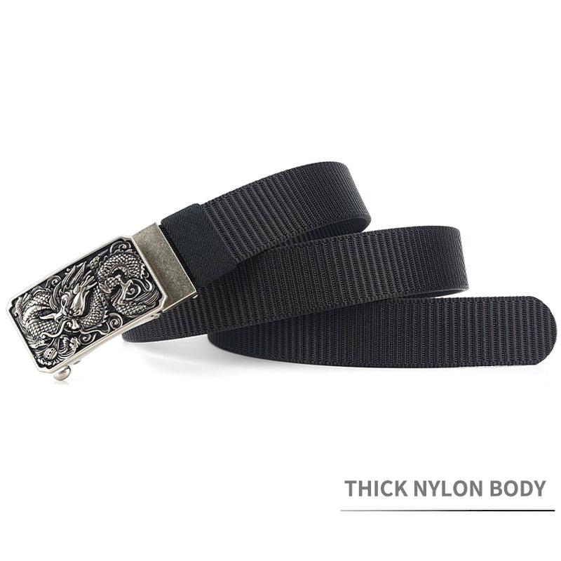 Men's Military Belts With Nylon Body And Zinc Alloy Dragon Buckles / Classic Tactical Soldier Belts