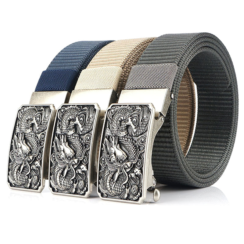 Men's Military Belts With Nylon Body And Zinc Alloy Dragon Buckles / Classic Tactical Soldier Belts