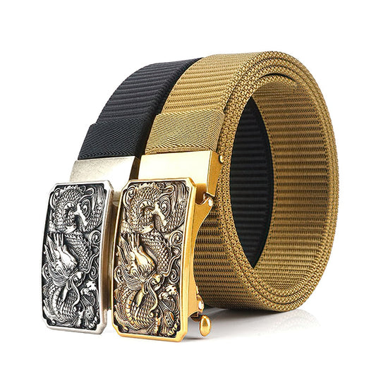 Men's Military Belts With Nylon Body And Zinc Alloy Dragon Buckles / Classic Tactical Soldier Belts