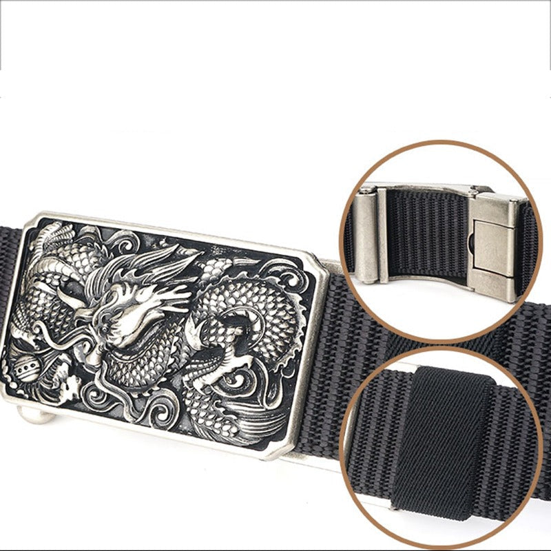 Men's Military Belts With Nylon Body And Zinc Alloy Dragon Buckles / Classic Tactical Soldier Belts