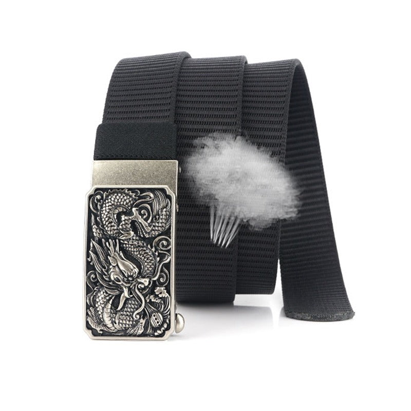 Men's Military Belts With Nylon Body And Zinc Alloy Dragon Buckles / Classic Tactical Soldier Belts