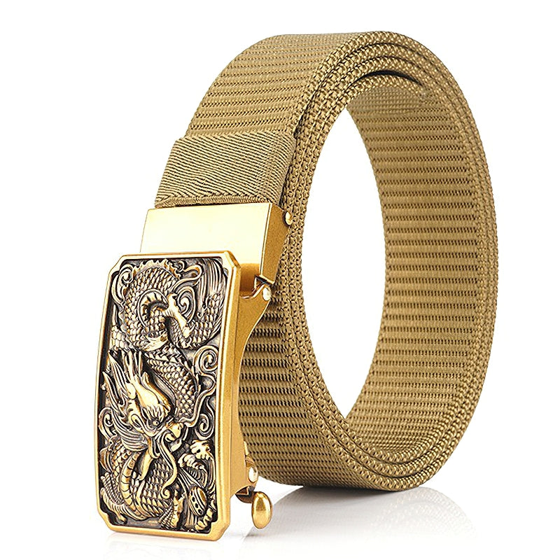 Men's Military Belts With Nylon Body And Zinc Alloy Dragon Buckles / Classic Tactical Soldier Belts
