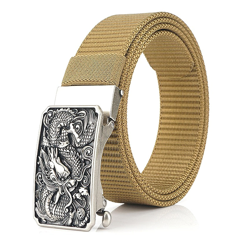 Men's Military Belts With Nylon Body And Zinc Alloy Dragon Buckles / Classic Tactical Soldier Belts