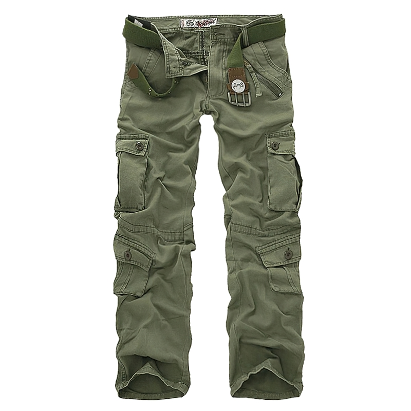 CLEARANCE / Men's military cotton straight pants / Cargo camouflage trousers - US