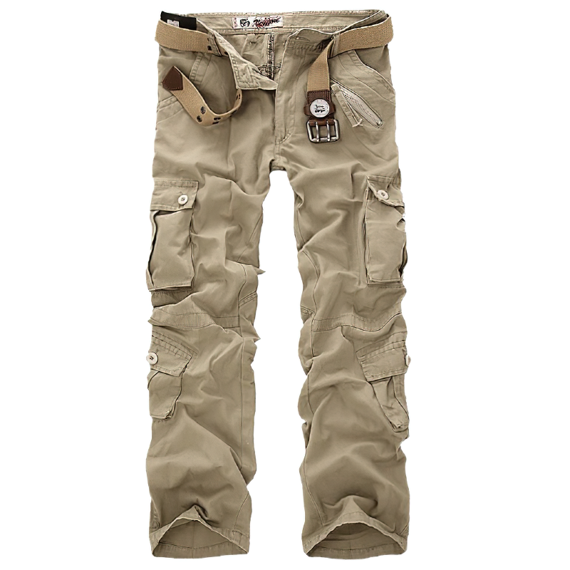 CLEARANCE / Men's military cotton straight pants / Cargo camouflage trousers - US
