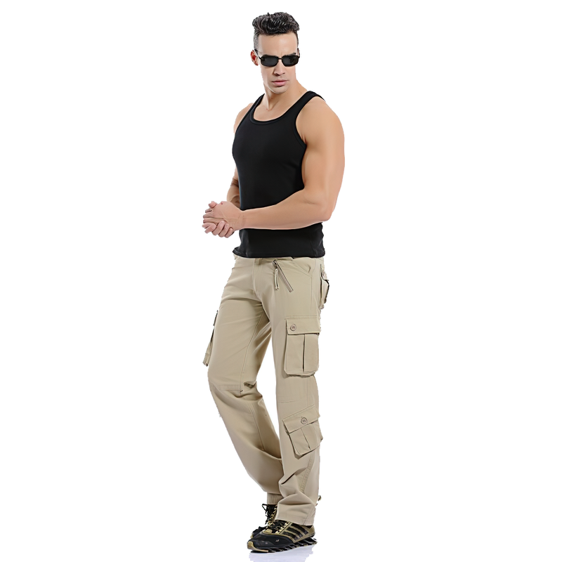 CLEARANCE / Men's military cotton straight pants / Cargo camouflage trousers - US