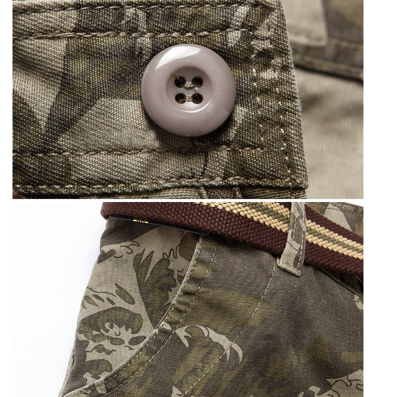 CLEARANCE / Men's military cotton straight pants / Cargo camouflage trousers - US