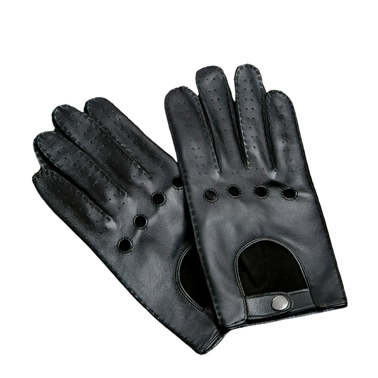 Men's Motorcycle Riding Gloves / Classic Genuine Leather Gloves to the Wrist With Full Fingers